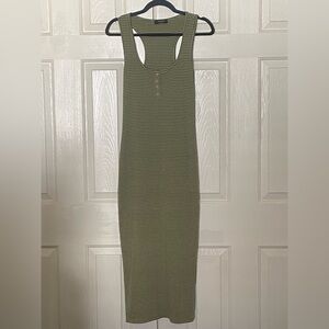 The Workshop Striped ribbed Green Sleeveless Dress
